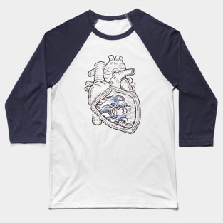 Ocean Heart Baseball T-Shirt